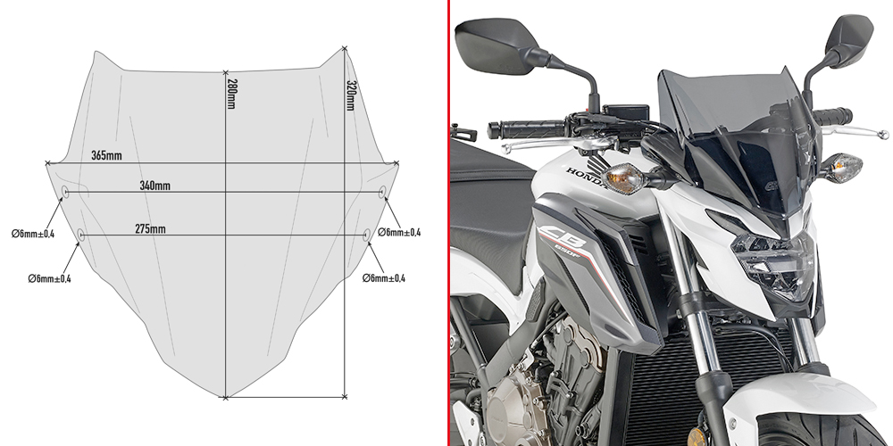 Honda shop cb650f windscreen