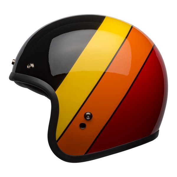 bell-custom-500-culture-helmet-riff-gloss-black-yellow-orange-red-left-BELL CRUISER CUSTOM 500 BLANK GLOSS BLACK STD