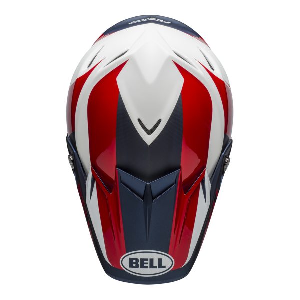 bell-moto-9-flex-dirt-helmet-division-matte-gloss-white-blue-red-top.jpg-Bell MX 2021 Moto-9 Flex Adult Helmet (Division M/G White/Blue/Red)