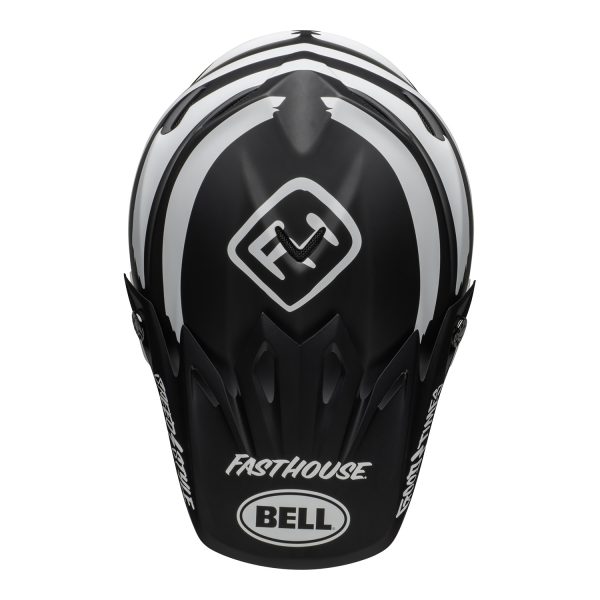bell-moto-9-mips-dirt-helmet-fasthouse-signia-matte-black-white-top.jpg-Bell MX 2021 Moto-9 Mips Adult Helmet (Fasthouse Signia Black/White)