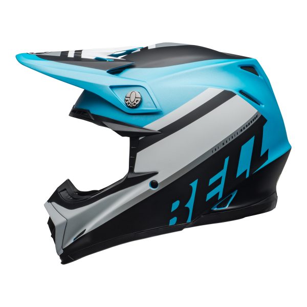 bell-moto-9-mips-dirt-helmet-prophecy-matte-white-black-blue-left.jpg-Bell MX 2021 Moto-9 Mips Adult Helmet (Prophecy Matte White/Black/Blue)