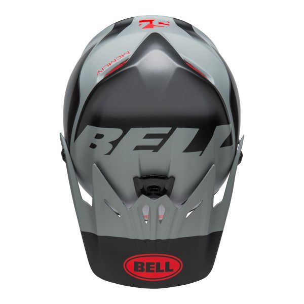bell-moto-9-youth-mips-dirt-helmet-glory-matte-black-gray-crimson-top.jpg-Bell MX 2021 Moto-9 Youth MIPS Helmet (Glory Matte Black/Gray/Crimson)