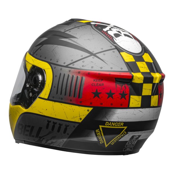 bell-srt-street-helmet-devil-may-care-matte-gray-yellow-red-back-left-clear-shield-BELL SRT GLOSS BLACK