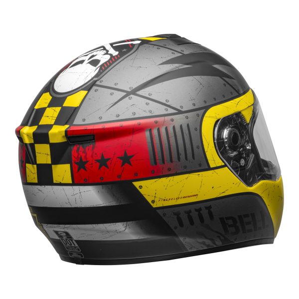 bell-srt-street-helmet-devil-may-care-matte-gray-yellow-red-back-right-clear-shield-BELL SRT GLOSS BLACK