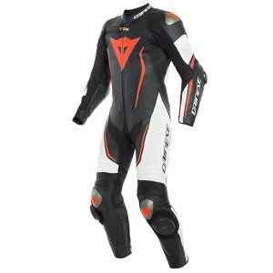 DAINESE MISANO2 D-AIR PF 1P SUIT N32 –  BLACK/WHITE/FLUO-RED