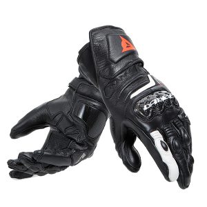 DAINESE CARBON4 LONG LADY LEATHER GLOVES 948 (FORWARD ORDER FEBRUARY DELIVERY) – BLACK/WHITE/RED